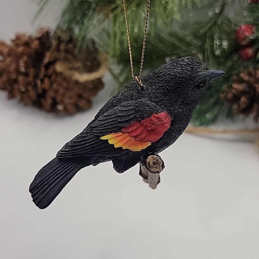 Danbury Mint Songbird Christmas Ornament Red Winged Blackbird Collectible